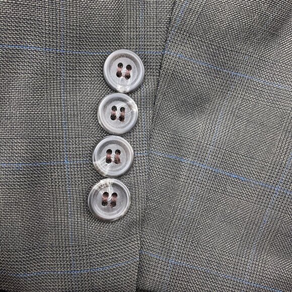 Chaps Ralph Lauren Blazer Men 42R Gray Blue Plaid Cashmere Wool Union Canada VTG - Picture 4 of 15
